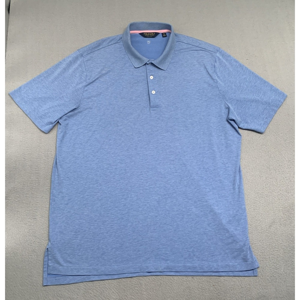 Polo Ralph Lauren Men XL Golf Polo Blue SS Moisture Wicking Performance Stretch